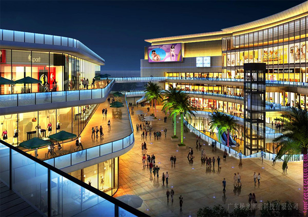 遠成中心內(nèi)街夜景燈光亮化效果圖